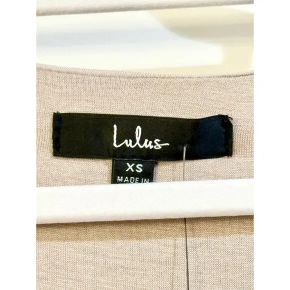 Lulu's Chic on Repeat Taupe V-Neck Long Sleeve Size XS NWT - Picture 9 of 13